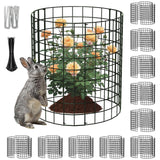 PASARA 10 Pack Plant Protectors from Animals, 13 Inch Round Cloche Plant Cages with Sturdy Chicken Wire Mesh, Garden Cages to Keep Animals Out for Vegetables & Flowers, Includes Support Stakes