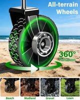 Collapsible Wagons Carts Foldable Wagon, Foldable Wagon Cart with Wheels, Folding Wagons for Beach Camp Sports Garden, 2 Cup Holders/Lightweight Portable/Black/280 LBS