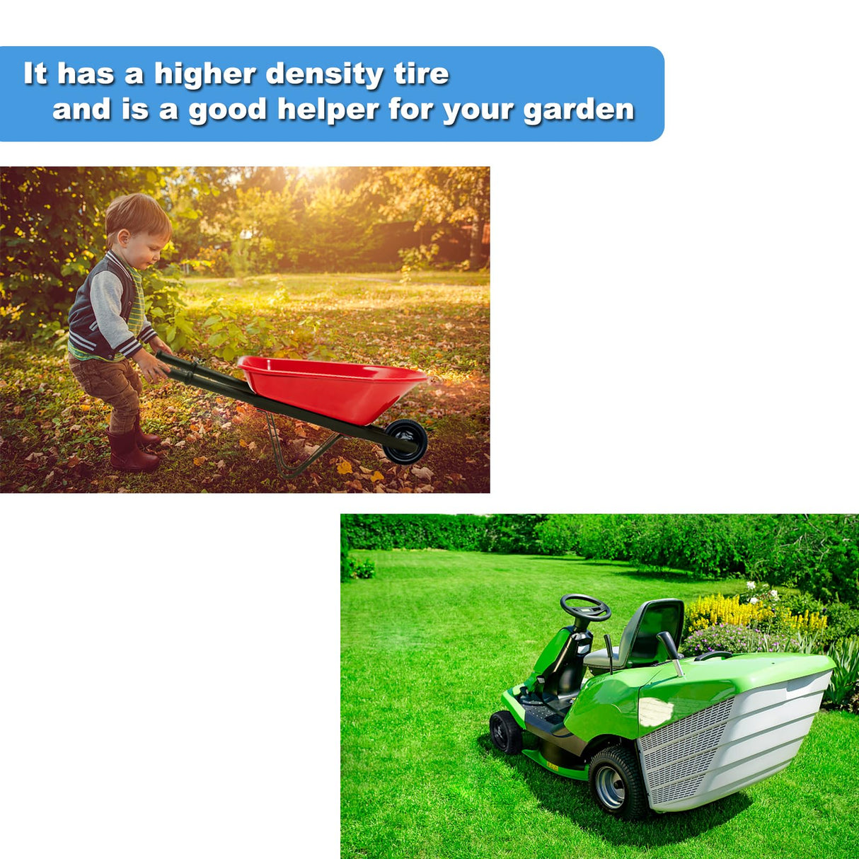 2-Pack Small 13x5.00-6 Flat Free Tire with Rim,2.25" Offset Hub with 5/8" Ball Bearing,Diameter 12.2",Width 3.6" w/Grease Fitting,300lbs Capacity,13x5-6 No-Flat Solid Wheel,for Lawn mower,Garden Cart
