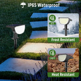 GKGG Solar Lights Outdoor Waterproof IP65, Solar Powered 76 LED 3 Lighting Modes Solar Spot Lights Outdoor for Yard Garden Landscape Pathway (Cool White, 6 Pack)