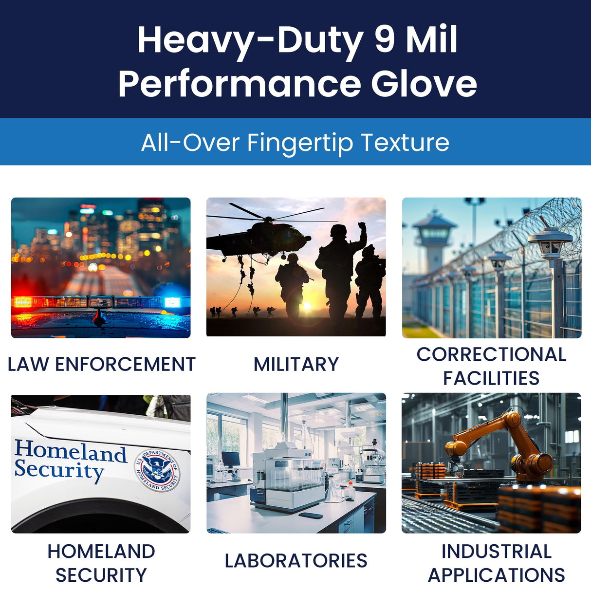 Adenna Dark Light Bulk Disposable Nitrile Gloves – 9 Mil, Heavy Duty Work Rubber Glove with Textured Grip, Non-Latex & Powder Free, Case of 900, Extra Large, Black