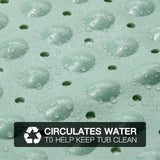 YINENN Bath and Shower Safety Mats 40x16 inch, Non Slip with Suction Cups for Bathroom Stall and Tub Floor, Extra Large and Machine Washable, Drain Holes Keep Bathtub Clean, Light Green