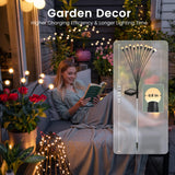PATIOPIA Solar Garden Lights, LED Swaying Solar Lights Outdoor Waterproof, Warm White Firefly Outdoor Decorative Lights, Garden Decor, Yard, Patio, Pathway Decoration Gardening Gifts (4 Pack)