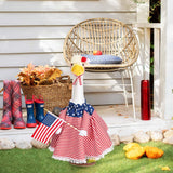 JcHrmers Patriotic Porch Goose Outfits 4th of July Goose Outfit Fits 23" Cement Plastic Goose Statue for Independence Day USA 250th Anniversary Outdoor Lawn Garden Yard Patio Decoration (Style 1)