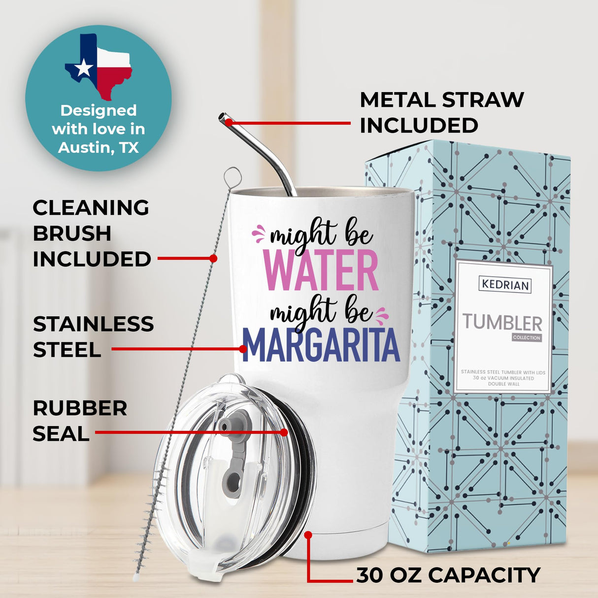 Funny Might Be Margarita Tumbler 30oz, Margarita Gifts for Margarita Lovers, Margarita Birthday Gift For Women, Margarita Cup Gift, Margarita Themed Gifts for Margarita Drinkers, Christmas, Gift-Ready