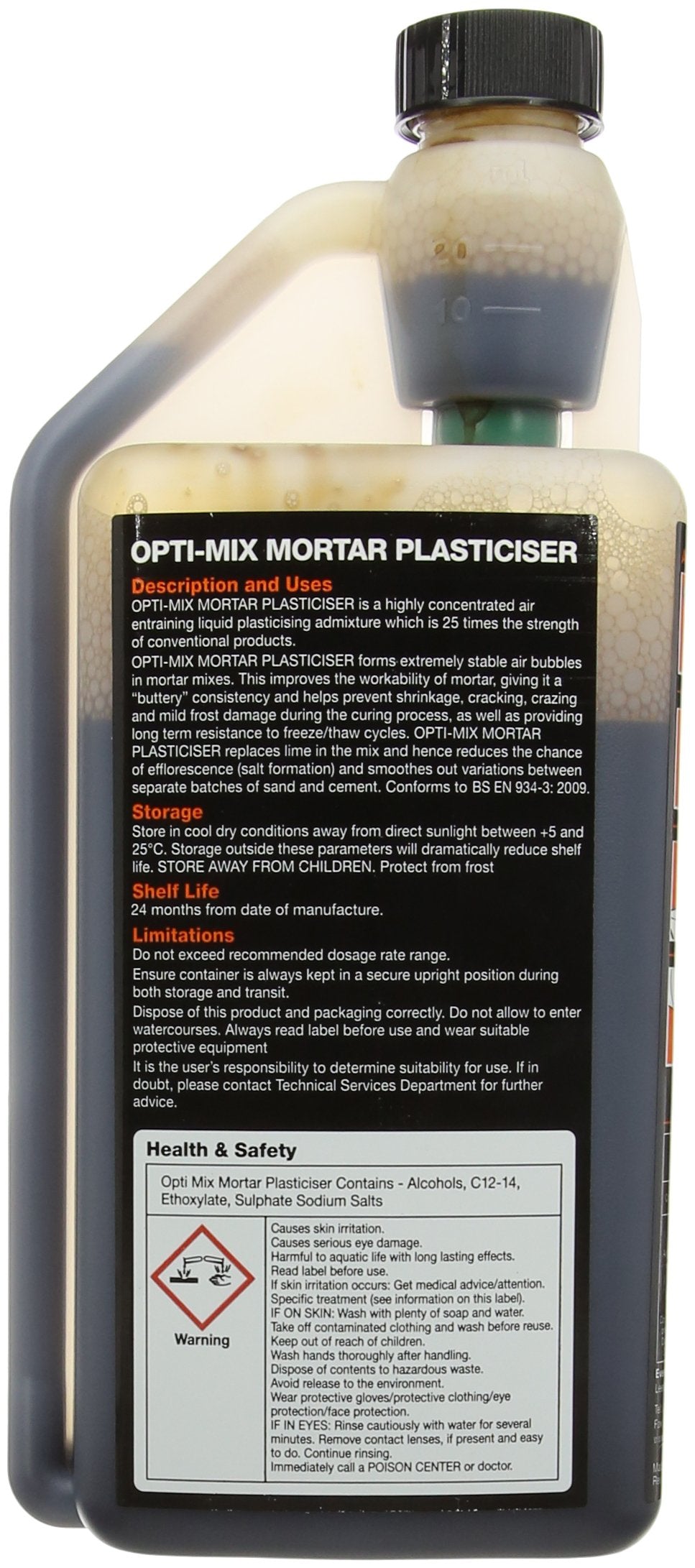 Everbuild OPTIMIX1 Opti-Mix Mortar Plasticizer 1L