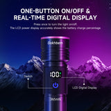 Dokhbem 365nm UV Flashlight Rechargeable, Black Light Flashlight with LCD Display, Powerful Ultraviolet Lights for Pet Urine Detection, Resin Curing, Rockhounding, Scorpion, Uranium Glass, A/C Leak