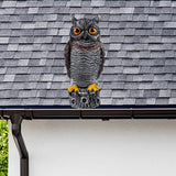 Hausse Fake Owl Decoy Bird Scarecrow Sculpture, 13.6 Inch Plastic Horned Owl Bird Deterrents, Garden Protectors, Nature Enemy Pest Repellent for Outdoor Garden Yard