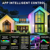 INZIDOL 100FT Permanent Outdoor Lights, IP67 Waterproof,for House Roof, Christmas, Holiday, Party, Daily Lighting, Smart RGB Outdoor Lights with Remote APP Control & DIY Scenes