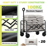 100KG Collapsible Foldable Small Wagon Carts Portable Folding Outdoor Cart
