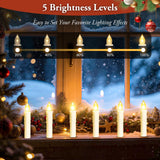 Brightever 30 PCS Flameless LED Taper Candles Battery Operated, Christmas Tree Candles Clip-on with Remote - 4 Modes & Timer, Waterproof, Dimmable Flicker Candle for Home Holiday Party Wedding Decor