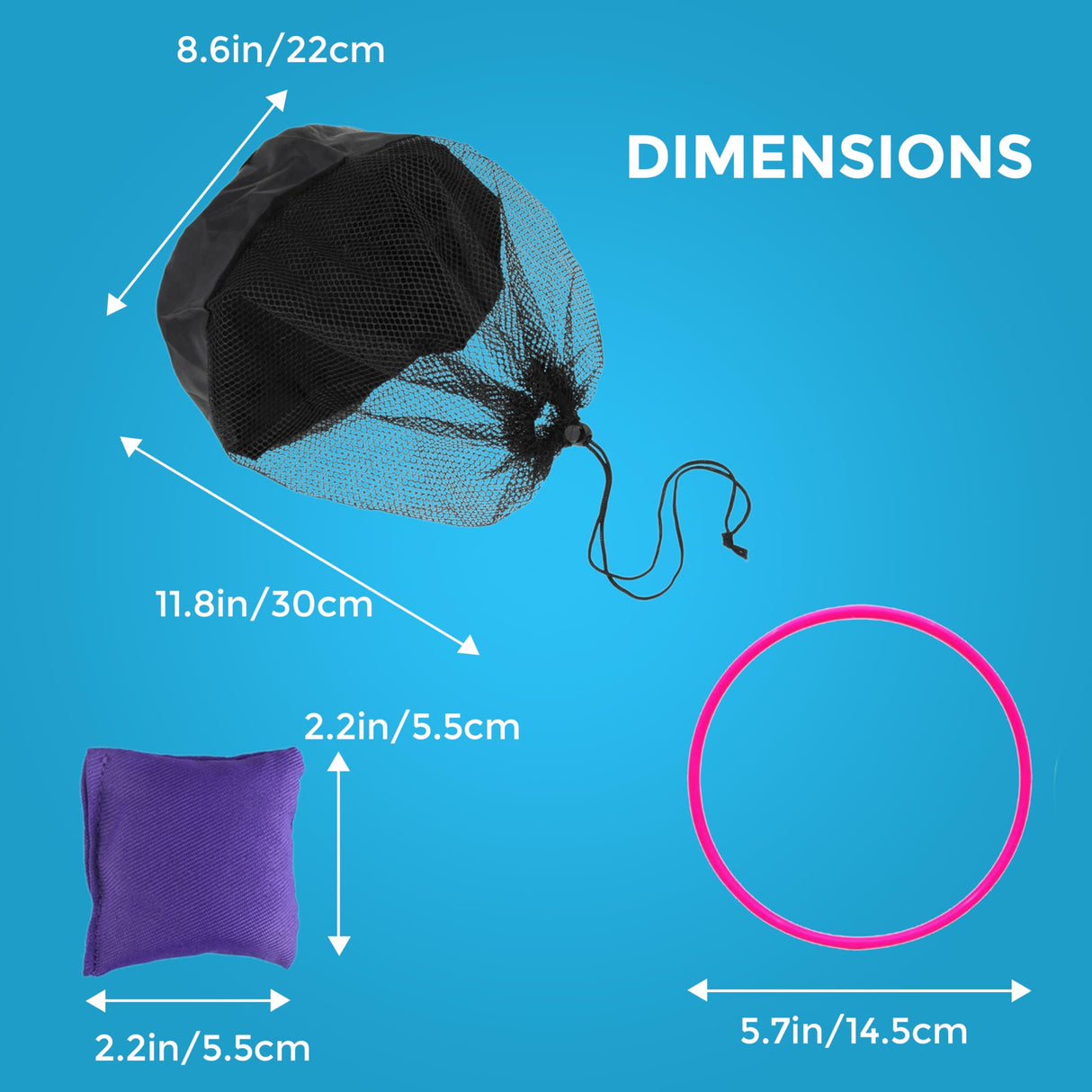 CircleCraft 53 Pcs Outdoor Games for Kids & Adults – Field Day & Lawn Carnival Games | Ring Toss, Bean Bag, Potato Sack Race Bags, Egg Spoon, Relay Race & Yard Game for Christmas and Easter