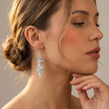 Nupuyai Natural Tumbled Chips Stone Healing Crystal Dangle Hook Earrings for Women, Aquamarine