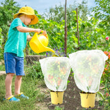 YUYIUS Fruit Tree Netting, Plant Mesh Netting for Garden Protection, Blueberry Bush Insect Netting Cover as Garden Pest Barrier from Cicadas, Bug, Bird (3.3x4.9 FT, 4Pcs, with Drawstring Design)