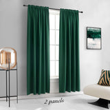 DONREN Christmas Dark Green Blackout Thermal Insulating Window Curtain Panels for Bedroom -Room Darkening 84 inch Length Rod Pocket Drapes for Living Room (Emerald Green,42 x 84 inches Long,2 Panels)