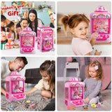 TingingYuli Claw Machine for Kids,Unicorn Mini Vending Machines Candy Grabber Prize Dispenser Toys for Girls,Electronic Arcade Game with 20 Mini Plush Toys for Christmas Easter Birthday Gifts