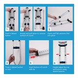 Carex Folding Aluminum Under Arm Crutches - Lightweight Crutches for Adults 4'11" to 6'1", Adult Crutches, 2 Crutches Included, Universal Crutches for Walking