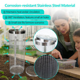2 Pack Underground Worm Composting Bin with Gardening Gloves - Small Round Metal Stainless Steel Composter for Family Garden, Outdoor Compost Bins (2)