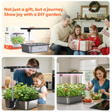 owltron Smart Hydroponics Growing System Kit,15 Pods Indoor Herb Garden with 36W LED Grow Light & APP Control, Planting Height Up to 30", Quiet Water Pump, Ideal Gift for All Ages Dark Silver
