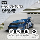 Budge Lite Car Cover, Indoor Protection, Breathable Dustproof Cover, Fits Full-Size Sedans up to 264 Inches, Gray, Size 5