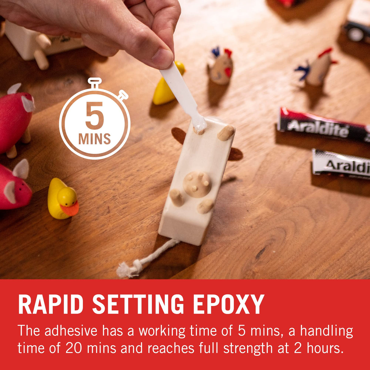 Araldite ARA-400005 Translucent Rapid Adhesive Epoxy-Sets in 5mins, 2 x 15ml, Tubes