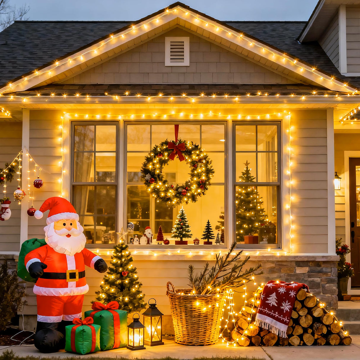 JMEXSUSS 100 LED Warm White Christmas Lights, Indoor String Light Bedroom 8 Modes Christmas Tree Lights Plug in, 33ft Connectable Fairy Twinkle Light Outdoor for Home Garden Xmas Tree Decor