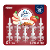 Glade PlugIns Refills Air Freshener, Scented and Essential Oils for Home and Bathroom, Apple Cinnamon, 6.7 Fl Oz, 10 Count (Packaging May Vary)