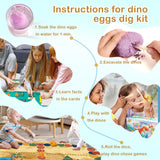 Dino Fossil Eggs Dinosaur Toys - 12 Dinosaur Eggs Dig Excavation Kit w Play Mat for Kids Ages 5-7 Easter Basket Essentials STEM Toy Christmas Birthday Gift for Boys Girls 3 4 5 6 7 8 + 8-13 Years Old