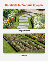 VEVOR Steel Landscape Edging, 5 Packs 39 x 3 in Rust-Resistant Metal Landscape Edging, Bendable Garden Edging Border, Heavy Duty Lawn Edging, Easy-to-Install, Flower Bed Yard Pathway Divider Brown