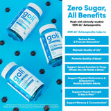 Goli Zero Sugar Ashwagandha & Vitamin D, Maca, L-Theanine Gummies, No Artificial Sweeteners, No Sugar Alcohols. Mixed Berry, KSM-66, Vegan, Plant Based, Non-GMO, Gluten-Free & Gelatin Free. (3)