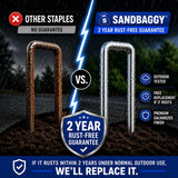 Sandbaggy 500-Count 6-Inch Galvanized Landscape Staples - SOD Garden Stakes ~ Trusted by Farmers & Contractors Across the USA