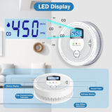 Smoke Detector and Carbon Monoxide Detector Combo with LED Indicators, 2 in 1 CO & Smoke Alarm, Battery Operated Smoke and Carbon Monoxide detectors 3-Pack