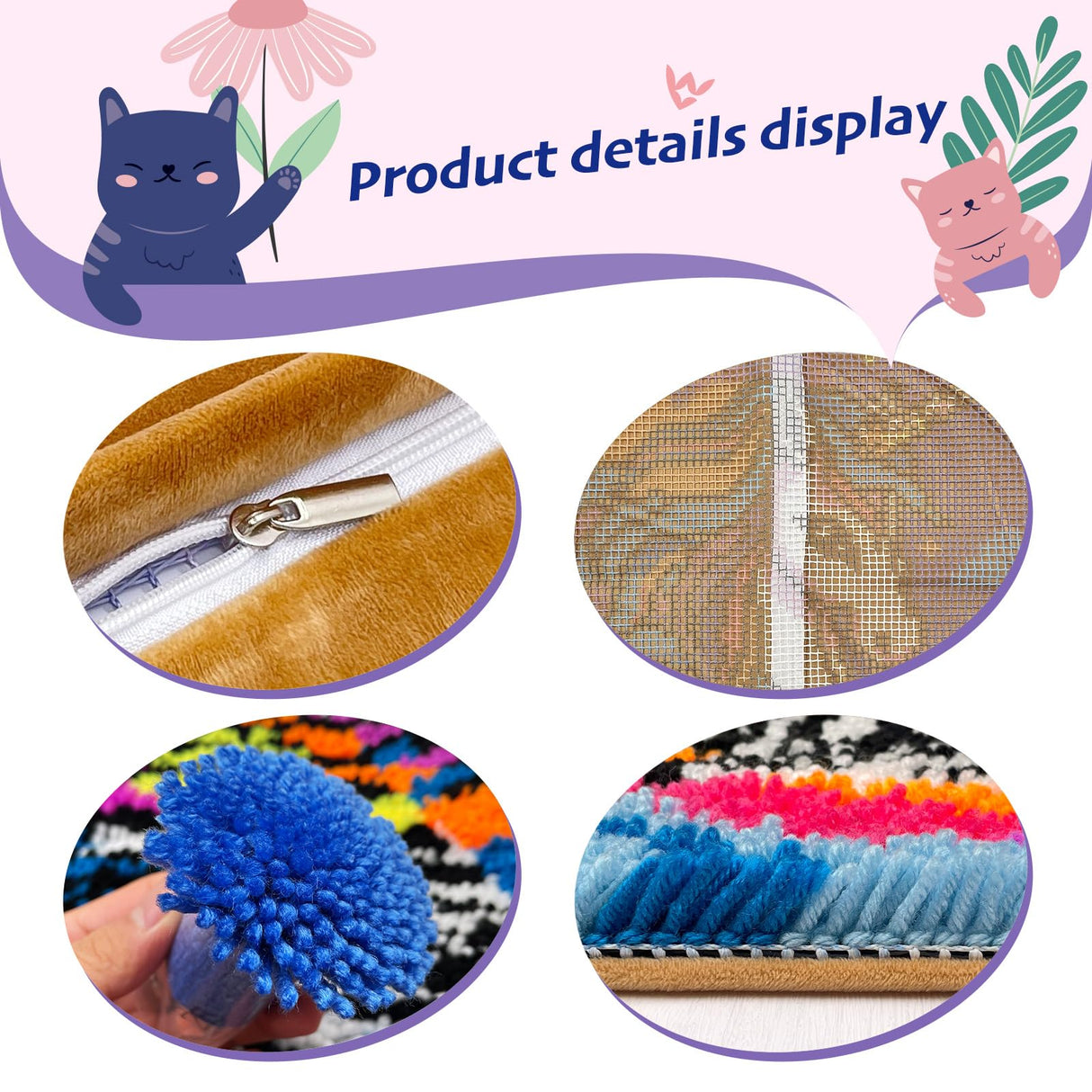 veirousa Christmas Gnomes Latch Hook Kits for Adults Beginners, Pre-Printed Latch Hook Pillow Kit, Craft Rug Making Kits, DIY Embroidery Cushion for Home Sofa Decor & Xmas Gift Idea 17x17 in.