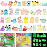 EKisemio 120 Pcs Mystery Bags Mini Resin Animals Glow in the Dark, Blind Bags Luminous Animals Figures Variety Pack for Dollhouse Accessories Fairy Garden Surprise Collectible Figurines Desk Pets