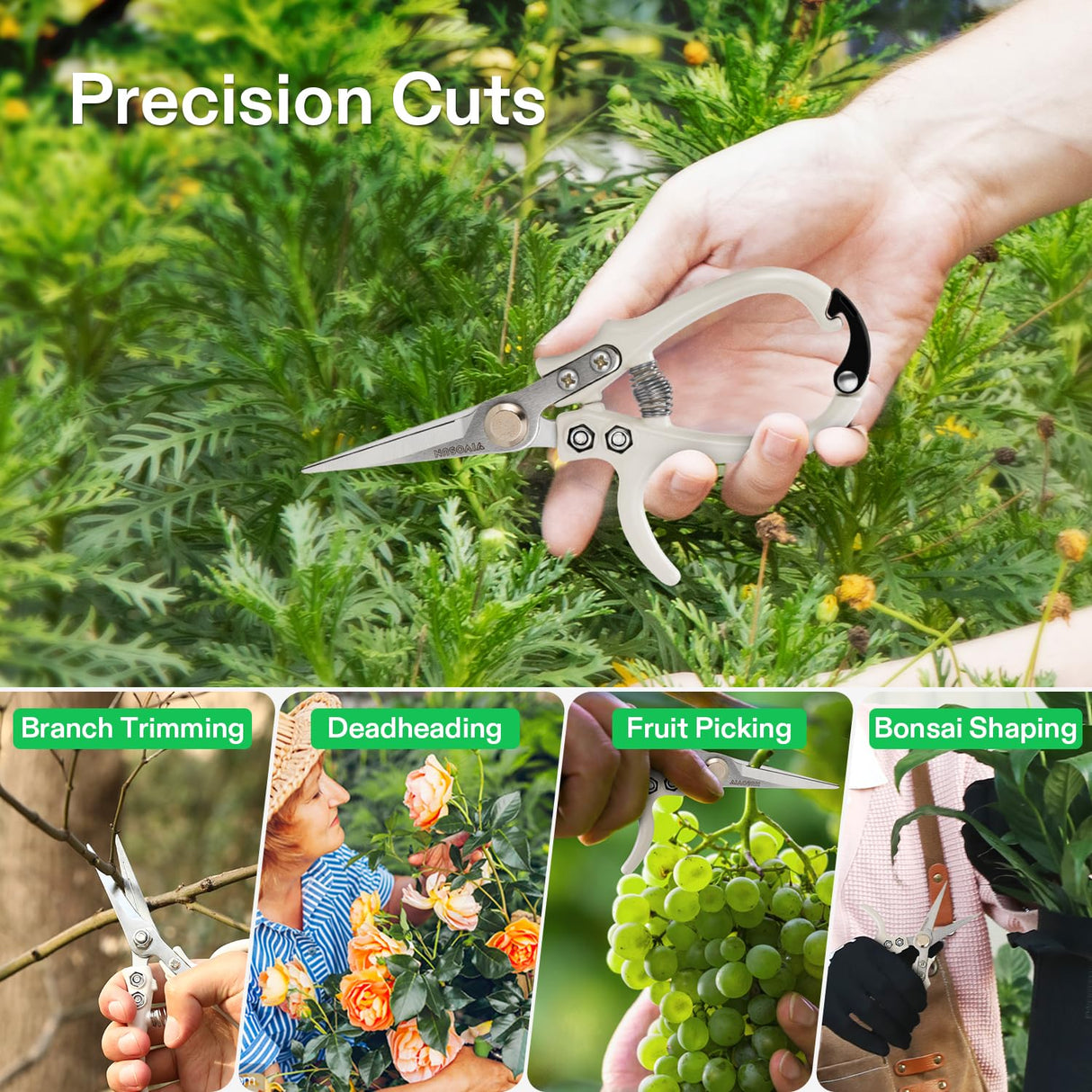 VIVOSUN Pruning Shears for Gardening, Q-Shaped Garden Scissors for Plants