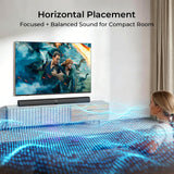 Assistrust Sound Bar for Smart TV, Soundbar with Bluetooth/ARC/Opt/AUX Connect, Auto Volume Boost, 3 Equalizer Modes, 2 in 1 Detachable Soundbar for TV/PC/Gaming/Projectors