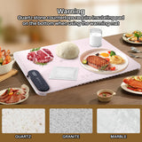 Revolutionary Rollable Full Surface Heating Warming Mat for Food Party Buffet Daily Use, Portable Electric Silicone Defrosting Tray, Hot Plate Keep Food Warm (Light Pink)