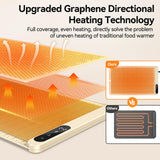 Food Warming Mat, Silicone Electric Warming Tray with 6 Adjustable Temperature, Full Surface Heating, Portable Roll Up Heating Mat with Heat-resistant Pad, Kitchen Food Warmer Pad for Buffets Party