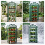 NEWBULIG Mini Greenhouse with Durable PE Cover Roll-up Zipper Door 4 Tier, 27"x19"x63" Small Greenhouse for Outdoors Indoor Balcony, Porch, Garden, Patio, Backyard Green Houses, Green
