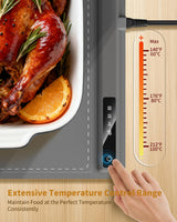 Food Warming Mat - Fast & Full Surface Heating, Silicone Heat Pad with 3 Adjustable Temperature for Buffets Parties, Rollable Electric Warming Tray,Kitchen Heated Plate,Countertop Food Warmer (Gray)