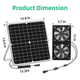 TIMEBAL Solar Powered Exhaust Fan for Shed, 350 CFM High Airflow Solar Vent Fan with Dual Waterproof Fans, Outdoor Cooling Ventilation for Chicken Coop, Greenhouse, Dog House