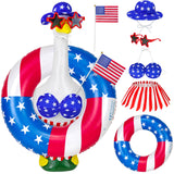 Ueyben 4th of July Bikini Porch Goose Outfit, Summer Patriotic Goose Outfit Independence Memorial Day Geese Clothes Costume for 23" Lawn Cement Plastic Geese Statue for Outdoor Garden Patio Yard Decor