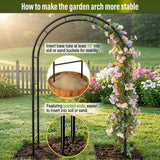 Garden Arch Galvanized Metal Rust-Proof Heavy Duty for Climbing Vines Roses