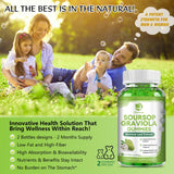 (2 Pack) Soursop Graviola Gummies - Soursop Leaves Extract w/Vitamin C, Zinc & Whole Natural Food for Immunity, Liver, Zzz & Antioxidant, Gluten Free, Vegan, 120 Gummies