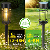 Amzarp 12 Pack Solar Garden Lights, Bright LED Solar Pathway Lights Outdoor IP65 Waterproof Rugged Shatterproof Auto On/Off for Landscape Garden Yard Walkway Driveway Lawn Lighting (3000K Warm White)