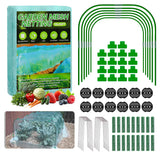 Garden Mesh Netting Kit, 10x30FT Green Ultra Fine Netting with 6 Sets Wide Garden Hoops & 18 Clips, Raised Garden Bed Netting with Frame, Row Cover, Plant Barrier for Vegetables Fruits