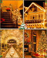 JIXXULVU 355FT 900LED Christmas Lights, Extra Long Outdoor String Lights Waterproof, Timer & Memory, 8 Modes Dimmable Plug in Fairy for Classroom Outside Tree Wedding Patry Warm White