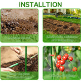 BOTINDO Garden Stakes 36 Inches Sturdy Green Plant Sticks 25 Pack, Metal Tomato Stakes Support, Yard Plant Support Cage for Potted Plants, Tomatoes, Trees, Cucumber, Fences, Beans (36 inch)