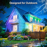 CETELUMA 400Ft Permanent Outdoor Lights for House Waterproof, IP67 LED Eave Lights with App/Remote Control, Outdoor Permanent led Lighting for House Roof Decor,Christmas,Party,All Holiday and Daily