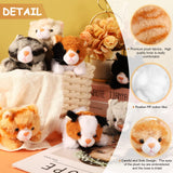 Sumind 8 Pcs Cat Stuffed Animals Bulk Plush Pets 5 Inch Cute Assorted Plush Cats Horse for Birthday Halloween Christmas Party Favors Favors(Lying Cat)